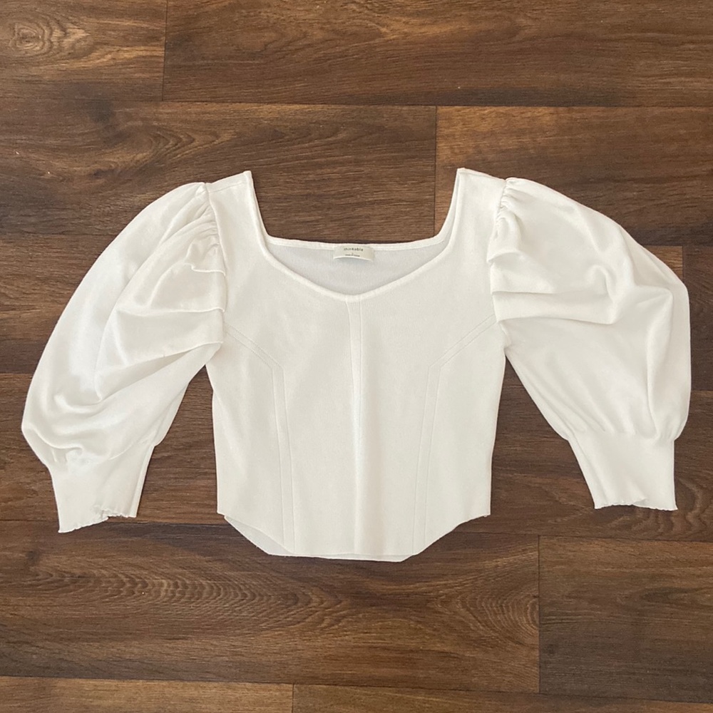 Cream Thinkable size L cropped sweater